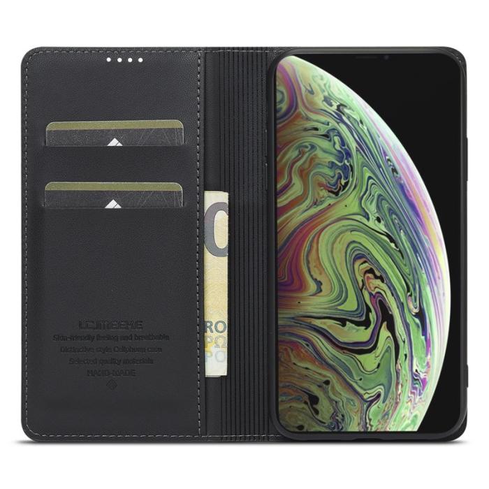 LC.imeeke - LC.IMEEKE L1 Series iPhone XS/X Plånboksfodral Konstläder - Svart