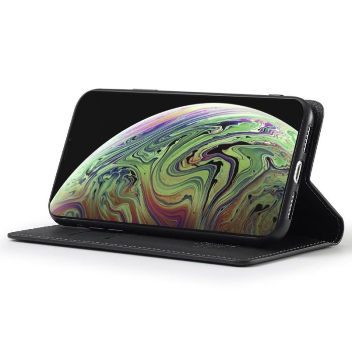 LC.imeeke - LC.IMEEKE L1 Series iPhone XS/X Plånboksfodral Konstläder - Svart