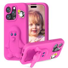OEM - Penguin Mobilskal till iPhone 14 Pro Max Kickstand St&ouml;tt&aring;lig EVA - Rosa