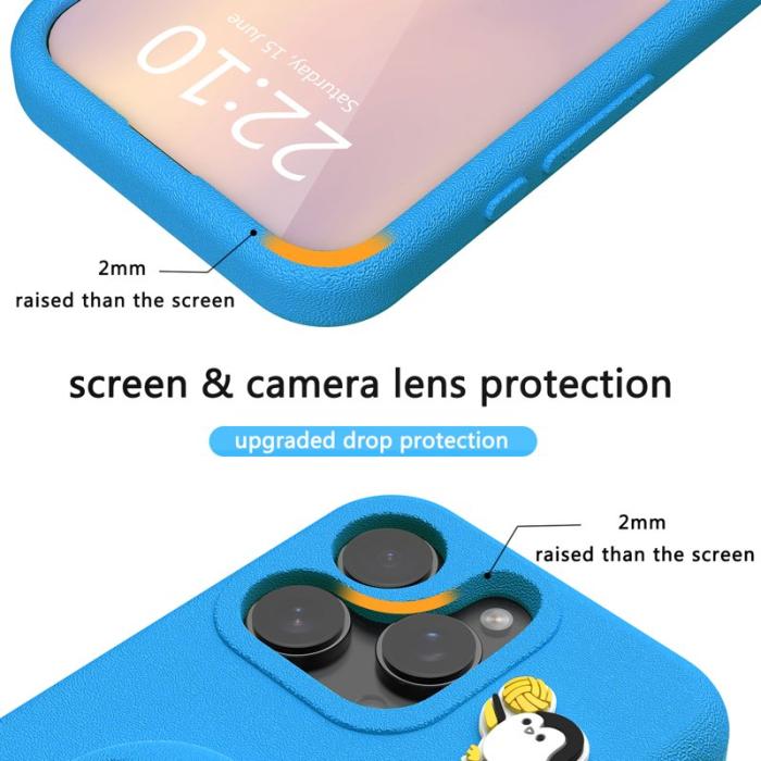 OEM - Penguin Mobilskal till iPhone 14 Pro Max Kickstand Stöttålig EVA - Blå