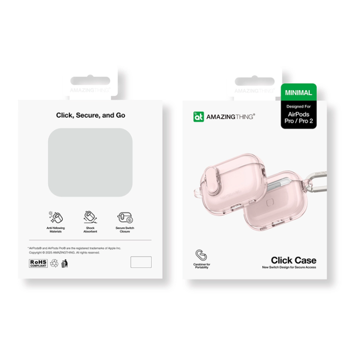 AmazingThing - AmazingThing Airpods Pro 2 Skal Minimal - Rosa