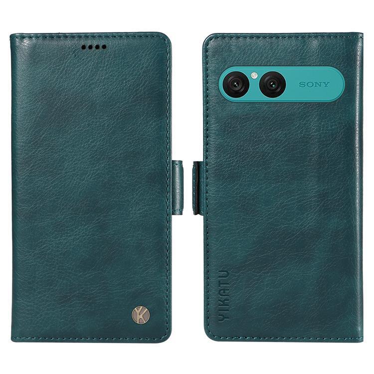 YIKATU Sony Xperia 10 VII Plånboksfodral Litchi Texture - Blå | 2353 | AlltMobil