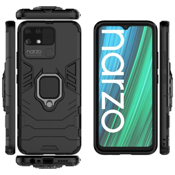 OEM - Realme Narzo 50A Skal Ring Armor - Svart