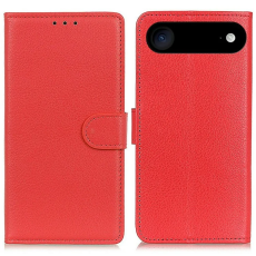 A-One Brand - iPhone 17 Air Plånboksfodral Litchi Texture - Röd