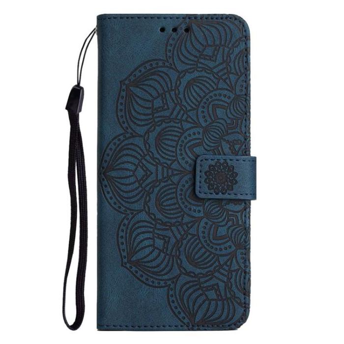 A-One Brand - iPhone 14 Pro Plånboksfodral Mandala Flower - Blå