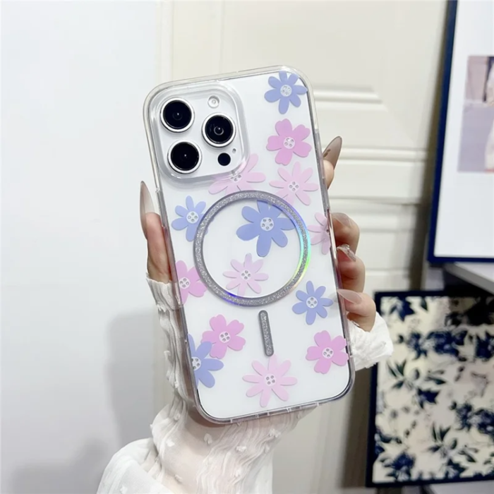 A-One Brand - iPhone 16 Pro Max Mobilskal MagSafe Laser Floral