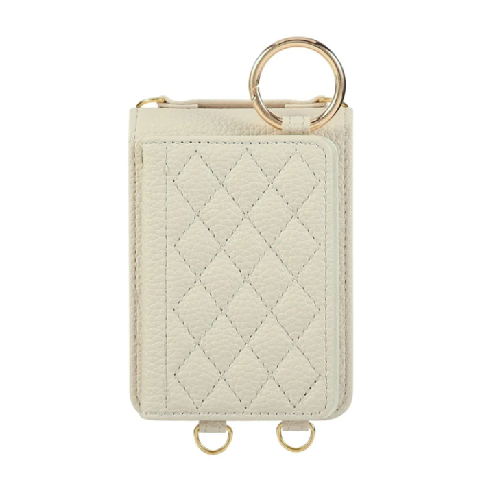 A-One Brand - Galaxy Z Flip 7 5G Mobilskal Korthållare Kickstand Rhombus - Beige