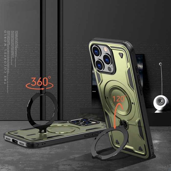 OEM - iPhone 16 Pro Max Mobilskal MagSafe Hybrid Armor Trendy - Grön