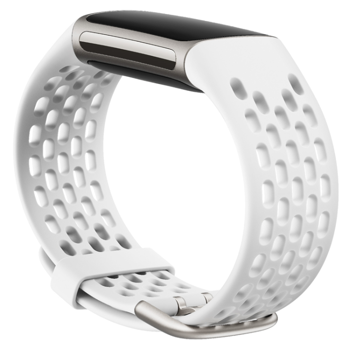 Fitbit - Fitbit Charge 5/6 Sport Band Frost White (L)