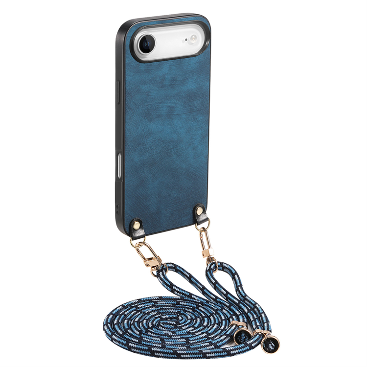 iPhone Air Mobilskal med Justerbar Rem Retro Läder - Blå | 2353 | AlltMobil