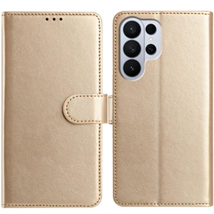 OEM - Samsung Galaxy S26 Ultra Fodral PU Läder Folio Flip - Guld