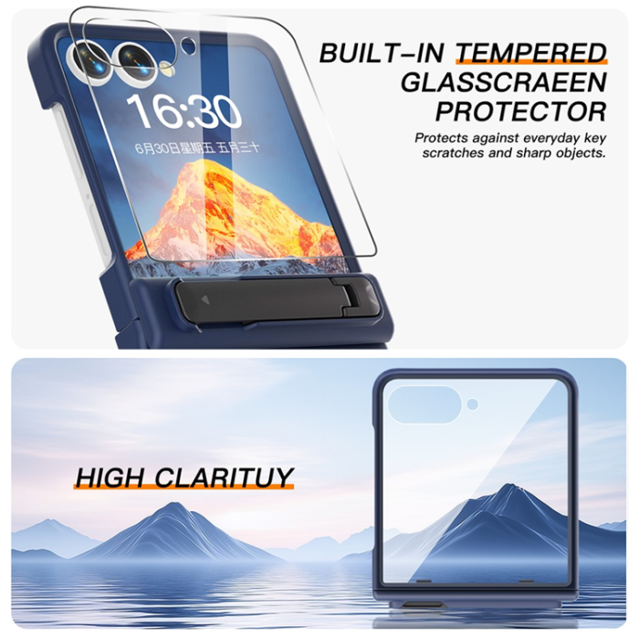 A-One Brand - Galaxy Z Flip7 Mobilskal Hinge Protection - Mörkblå