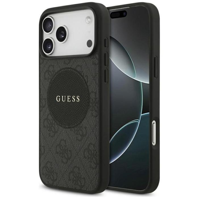 Guess - Guess iPhone 17 Pro Max Mobilskal MagSafe 4G Circle Classic Logo - Svart