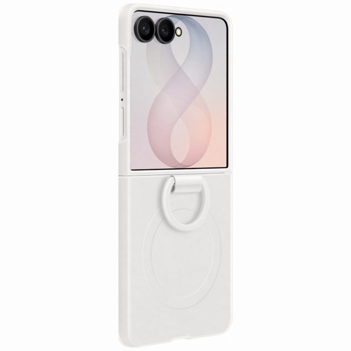 Samsung - Samsung Mobilskal för Galaxy Z Flip 8 Silikon Ring Magnet - Vit