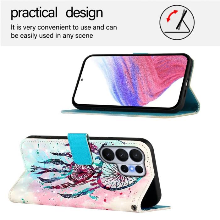 OEM - Samsung Galaxy S26 Ultra Fodral Äkta Läder Mönster - Färgglad Vindklang