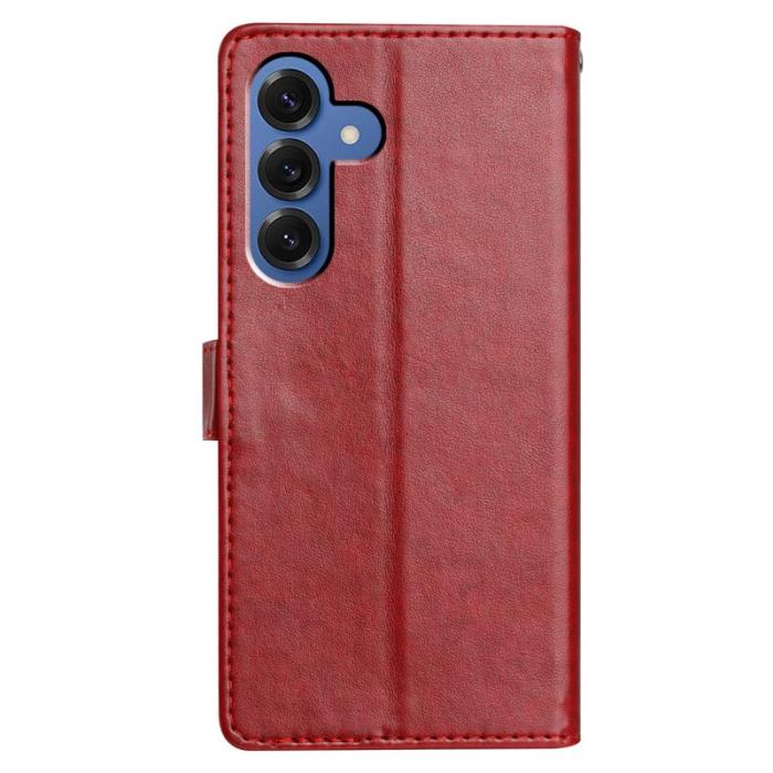 OEM - Samsung Galaxy S26 Plus Plånboksfodral Konstläder Ställfunktion - Röd