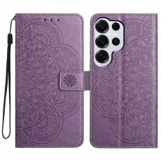OEM - Samsung Galaxy S26 Ultra Skal &Auml;kta L&auml;der Mandala M&ouml;nster - Lila