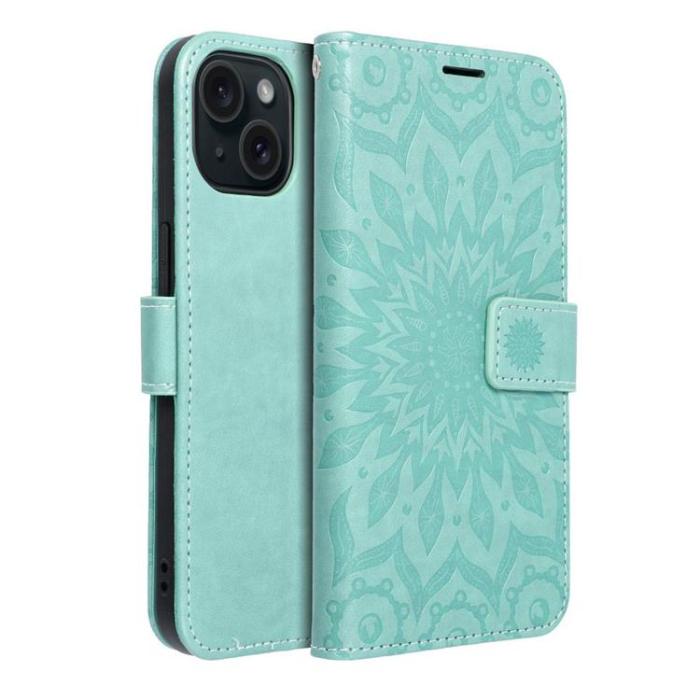 OEM - iPhone 15 Plånboksfodral Mezzo Mandala - Grön