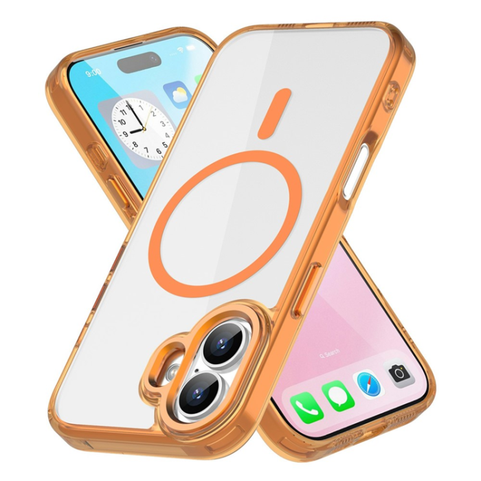 A-One Brand - iPhone 17 Mobilskal MagSafe Transparent TPU+PC - Orange