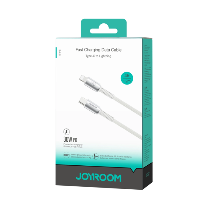 Joyroom - Joyroom S-A51 30W Lightning - USB-C Kabel 1.2m - Ljusgrå
