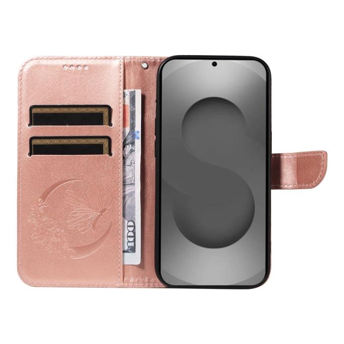 OEM - Mobilskal till Samsung Galaxy S26 Ultra Fjärilsmönster KonstLäder - Roséguld
