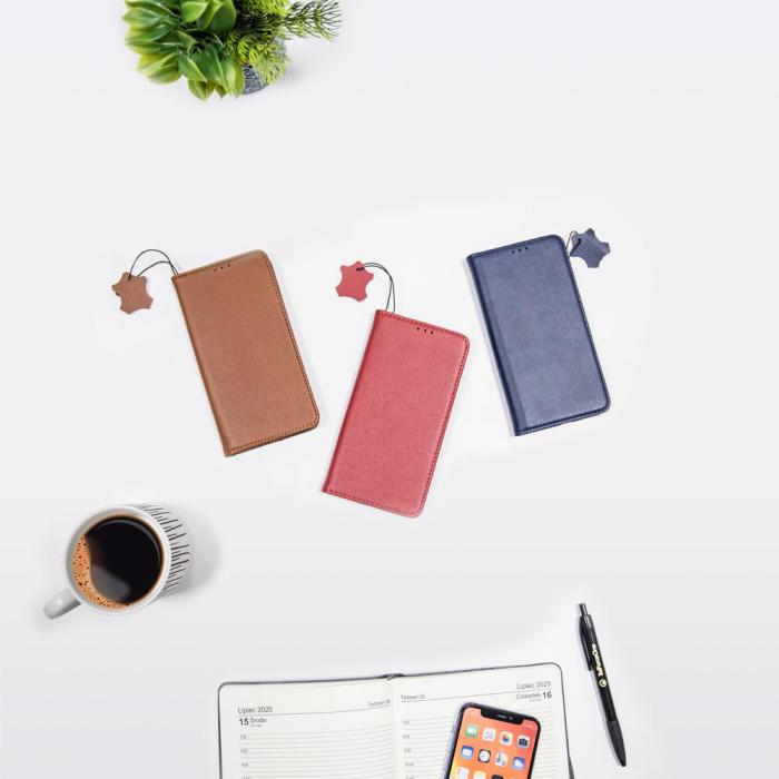 OEM - Äkta läder Smart Pro för Samsung Galaxy A34 5G maroon