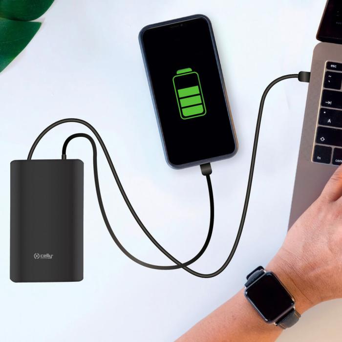 UTGATT5 - Celly PowerBank PD 45W / QC3.0 18W 15.000 mAh Svart