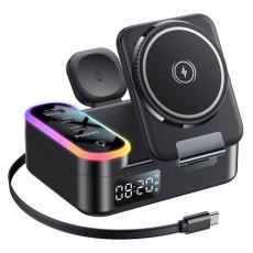 Yesido - YESIDO Magnetisk Tr&aring;dl&ouml;s Laddare 65W f&ouml;r Mobil/Watch/Earbuds med Digital klocka