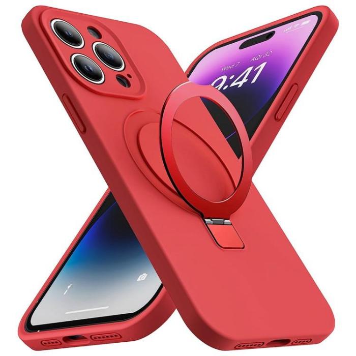 OEM - iPhone 14 Pro Max Mobilskal Magsafe Liquid Silikon - Röd