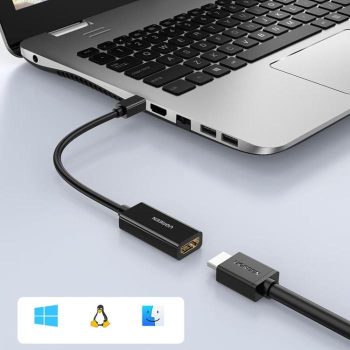 Ugreen - Ugreen Mini DisplayPort Till HDMI 4K Adapter - Svart