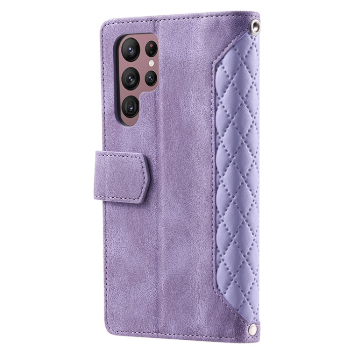 A-One Brand - Galaxy S23 Ultra Plånboksfodral Rhombus - Lila