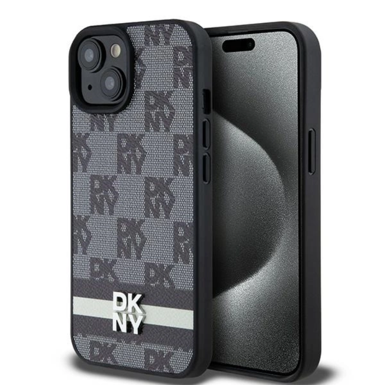 DKNY iPhone 15/14/13 Mobilskal Läder Checkered Mono Pattern | 2353 | AlltMobil