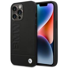 BMW - BMW Mobilskal till iPhone 14 Pro MagSafe Leather Stamp - Svart