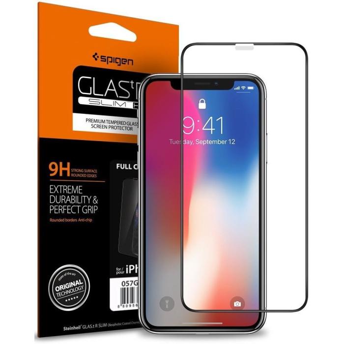 Spigen - Spigen FC Härdat Glas Skärmskydd iPhone X/XS/11 Pro - Svart
