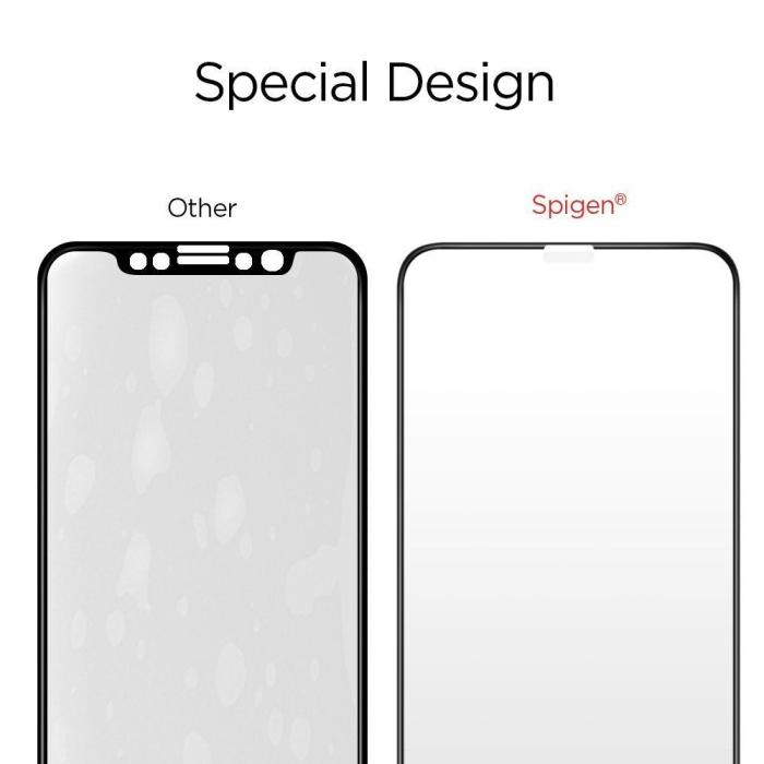 Spigen - Spigen FC Härdat Glas Skärmskydd iPhone X/XS/11 Pro - Svart