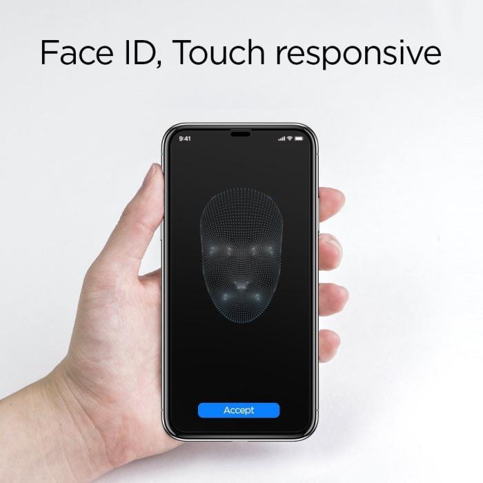 Spigen - Spigen FC Härdat Glas Skärmskydd iPhone X/XS/11 Pro - Svart