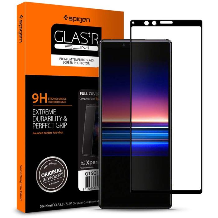 UTGATT5 - Spigen Härdat Glas Fc Sony Xperia 1 Svart