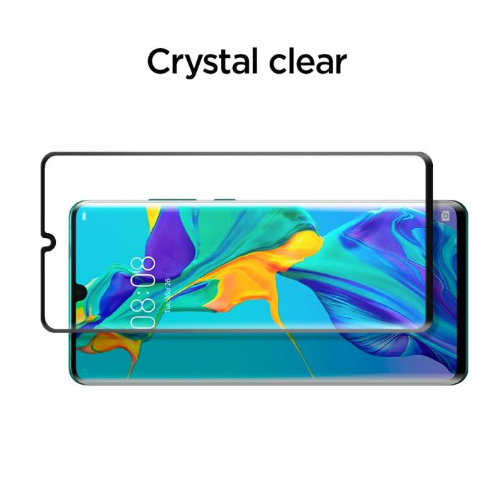UTGATT - SPIGEN Härdat Glas Skärmskydd Tr Slim Huawei P30 Pro Svart