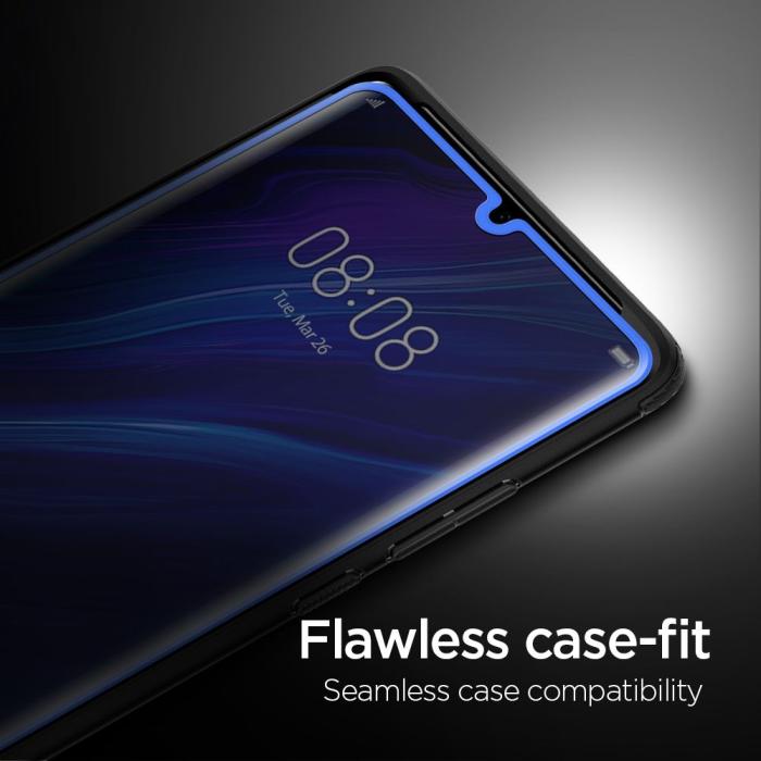UTGATT - SPIGEN Härdat Glas Skärmskydd Tr Slim Huawei P30 Pro Svart