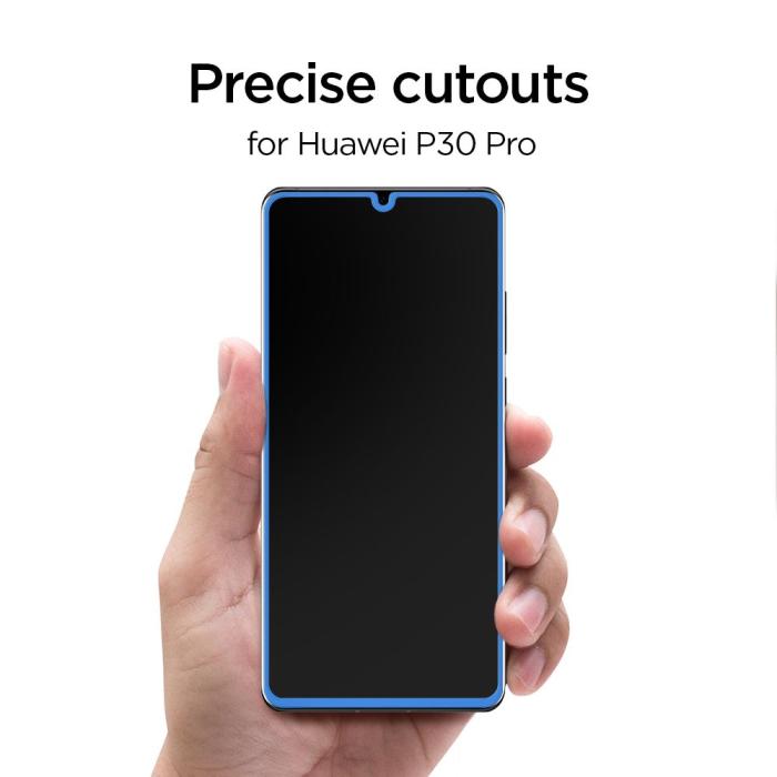 UTGATT - SPIGEN Härdat Glas Skärmskydd Tr Slim Huawei P30 Pro Svart