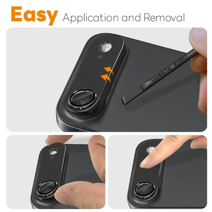 NORTHJO - NORTHJO iPhone Air Kameralinsskydd Härdat Glas - Svart