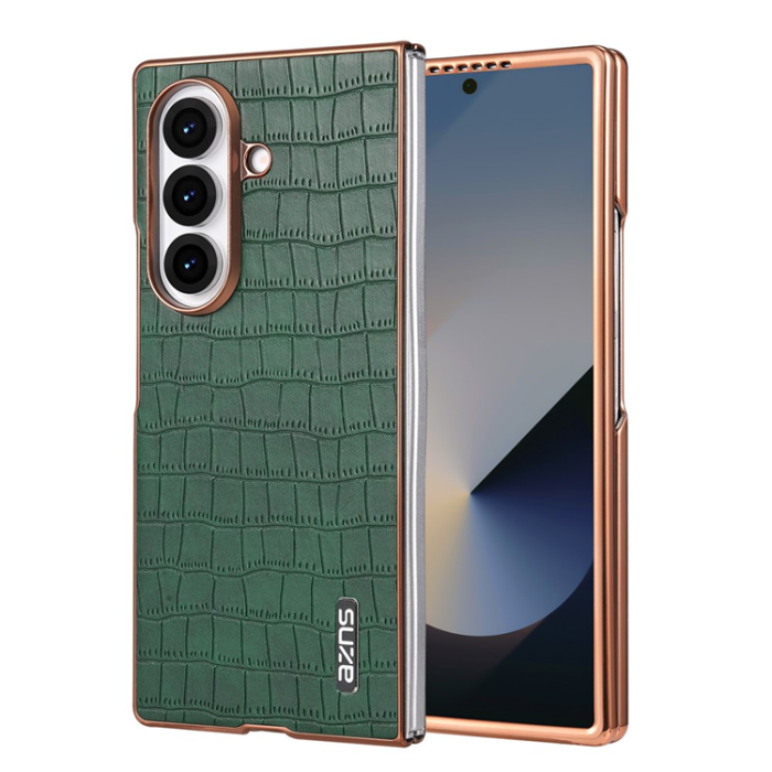 AZNS - AZNS Galaxy Z Fold 7 Mobilskal Crocodile Texture - Grön