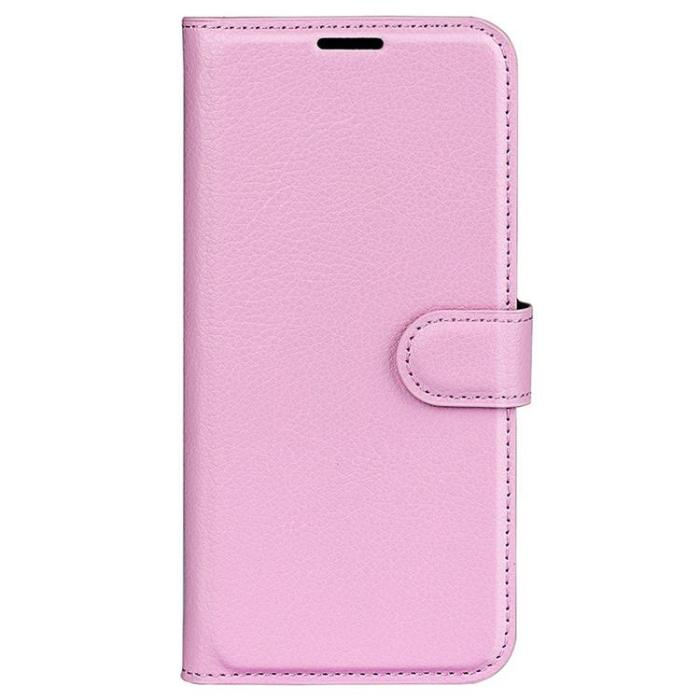 OEM - Litchi Flip iPhone 14 Plus Plånboksfodral - LjusRosa