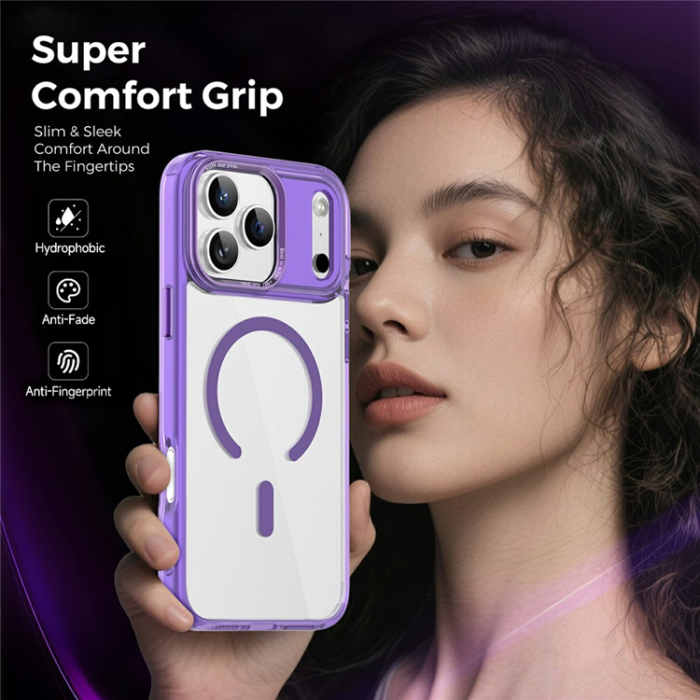 A-One Brand - iPhone 17 Pro Max Mobilskal MagSafe Transparent TPU+PC - Lila