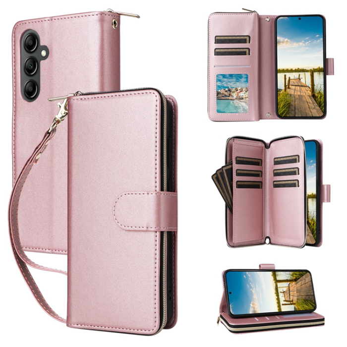 A-One Brand - Galaxy A17 / A26 Plånboksfodral Med Handledsrem - Roséguld