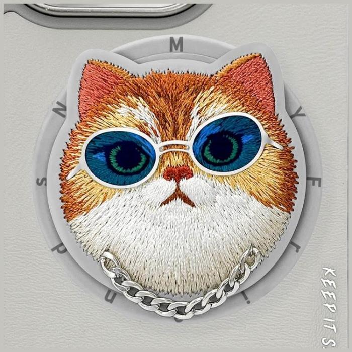 NIMMY - Nimmy iPhone 16 Pro Mobilskal MagSafe Glasses Cool Cat - Grå