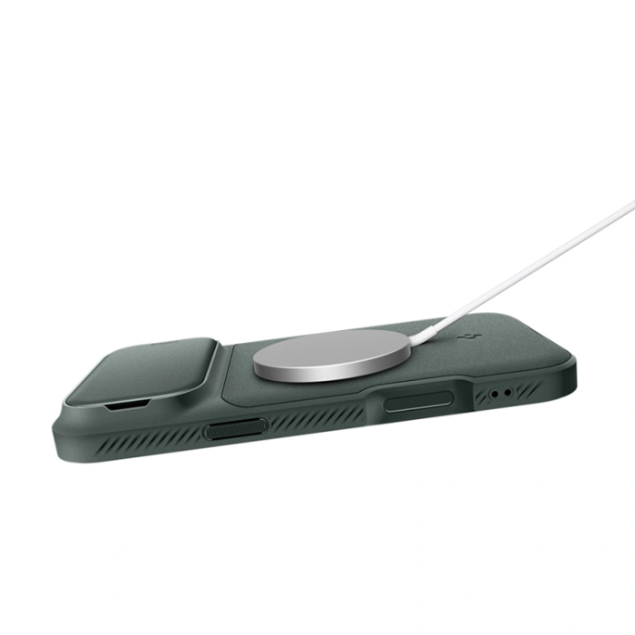 Spigen - Spigen Mobilskal till iPhone 17 Pro MagSafe Optik Armor - Abyss Grön