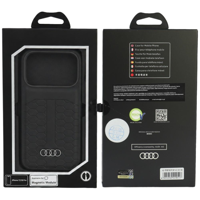 Audi - Audi Mobilskal För iPhone 18 Pro/17 Pro Magsafe Läder - Svart