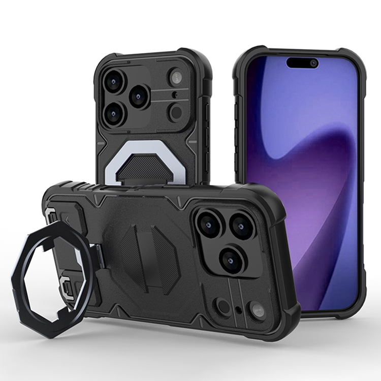 iPhone 17 Pro Max Mobilskal MagSafe Kickstand Med snodd - Svart | 2353 | AlltMobil