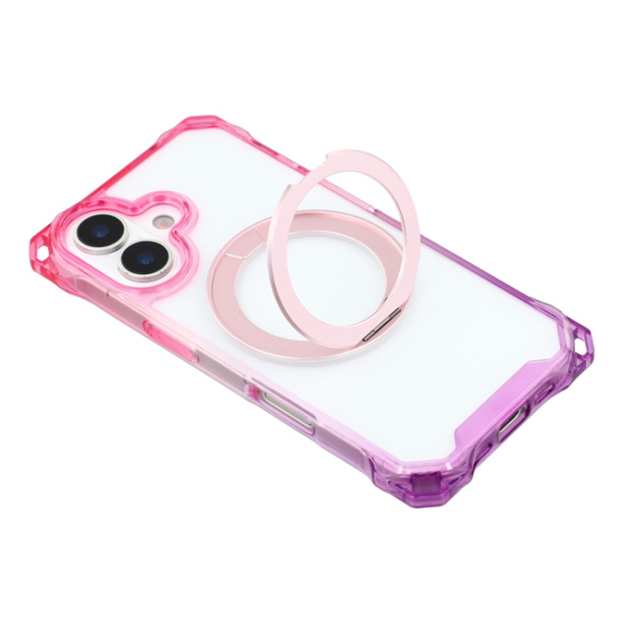 A-One Brand - iPhone 17 Mobilskal MagSafe Ring Kickstand - Rosa / Lila